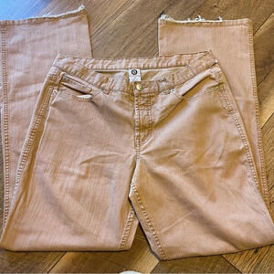 Ellemenno Mid Rise Vintage Y2K Brown Flare Causal Pants BB